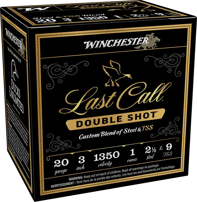 Winchester Last Call Double Shot 1,350 fps 20 Gauge 3" 1 oz 2.5 Steel & 9 Tungsten Super Shot Shotgun Ammunition