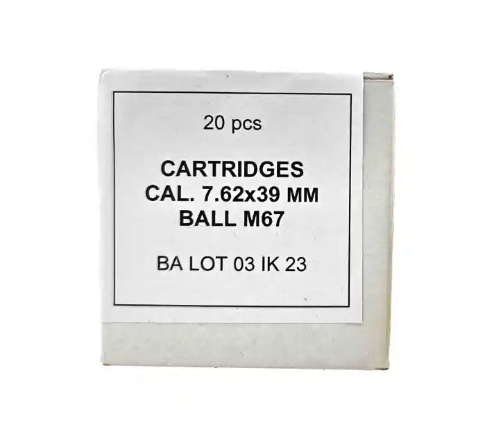 Igman BALL M67 2,460 fps 7.62x39mm 123 Grain Full Metal Jacket Rifle Ammunition