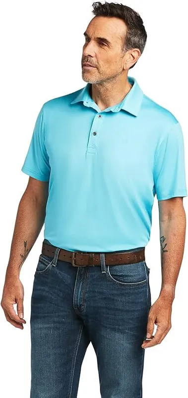 Charger 2.0 FTD Short Sleeve Polo Shirt in Sky Blue by Ariat