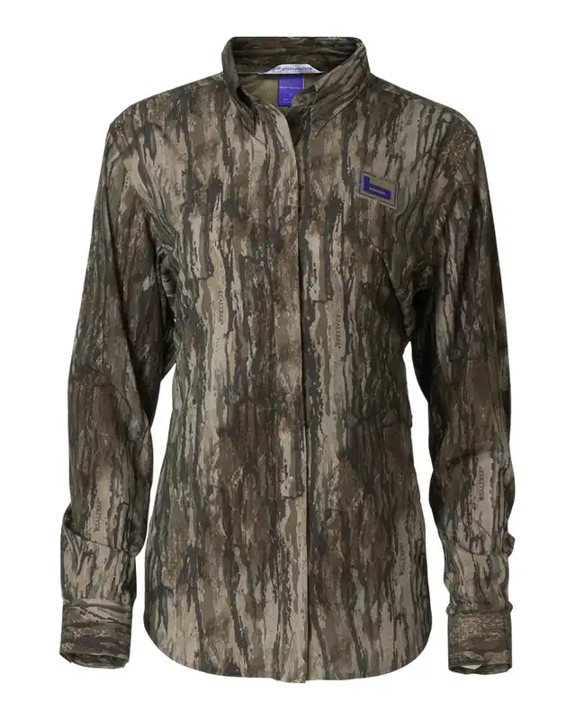 Women‘s Badlander Lightweight Long Sleeve Button Up Shirt by Banded