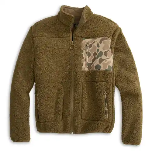 Flyer Sherpa Jacket in Camo Brown by Heybo