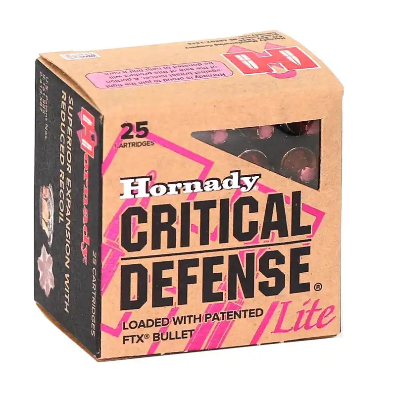 Hornady Critical Defense Lite 1,125 fps 9mm Luger 100 Grain Flex Tip Expanding Handgun Ammunition