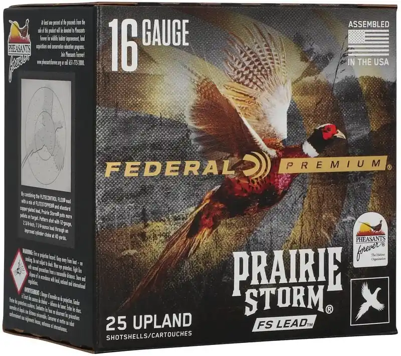Federal Premium Prairie Storm 1,425 fps 16 Gauge 2-3/4" 1-1/4 oz. 5 Lead Shot Shotgun Ammunition