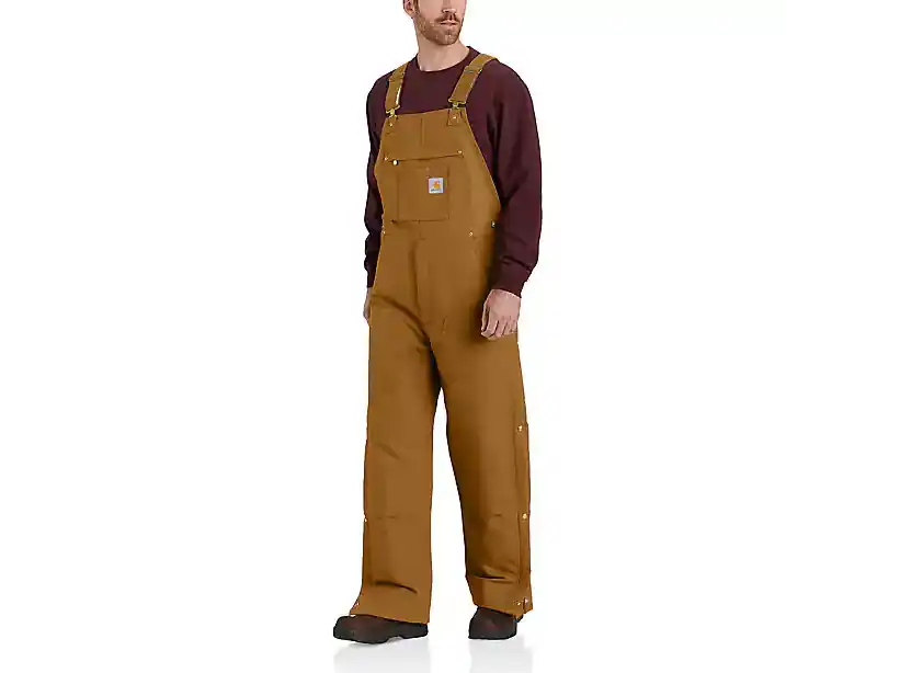 Loose Fit Firm Duck Insulated Bib Overalls by Carhartt