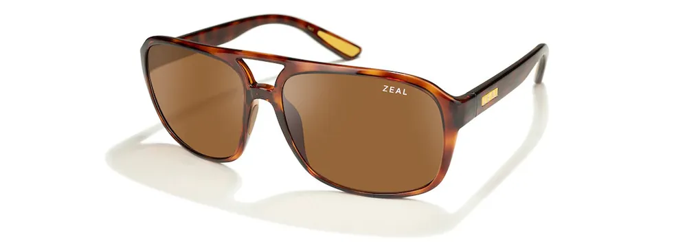 Rangely Sunglasses with Gloss Red Havana Frames and Copper Lenses by Zeal