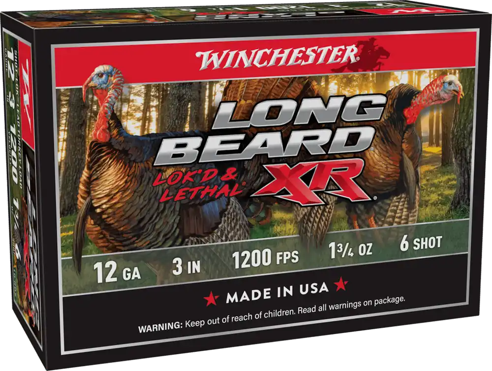 Winchester Long Beard XR 1200fps 12ga 3" 1-3/4oz 6 Shot Turkey Hunting Shotgun Ammunition