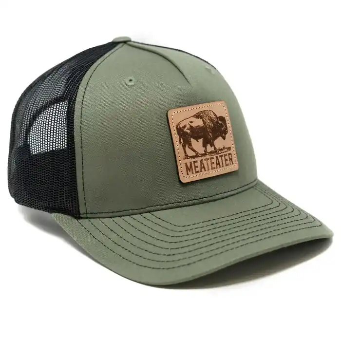 Bison Badge Trucker Hat in Loden Color by MeatEater