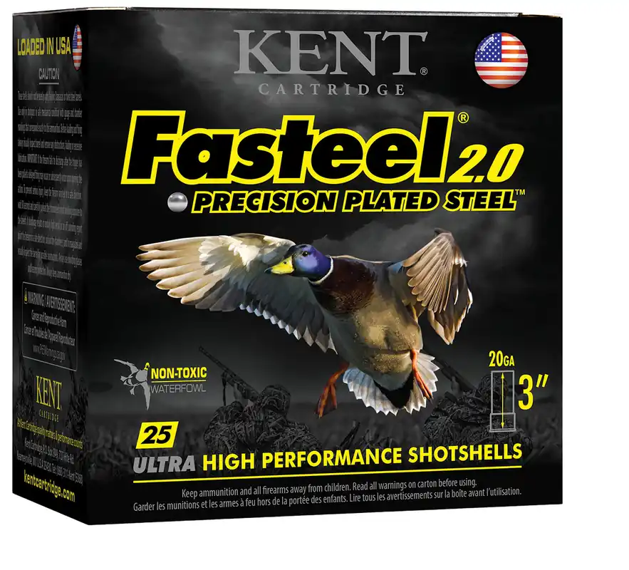 KENT Fasteel 2.0 1,550 fps 20 Gauge 3" 7/8 oz. 2 Steel Shot Shotgun Ammunition