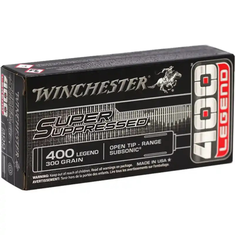 Winchester Super Suppressed 1,060 fps 400 Legend 300 Grain Open Tip Range Subsonic Rifle Ammunition