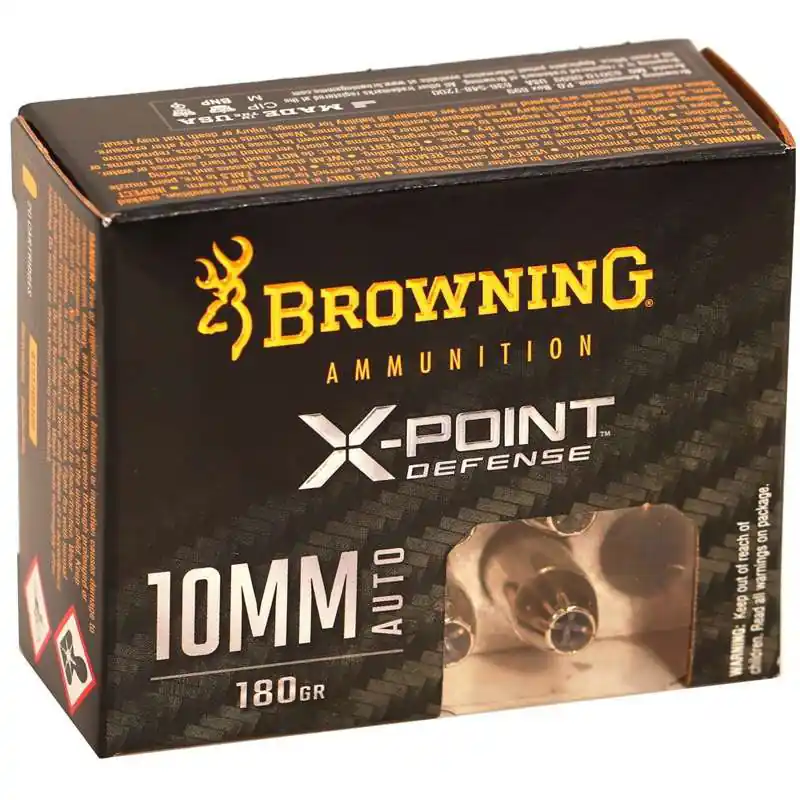 Browning X Point Defense 1,225 fps 10mm Auto 180 Grain Hollow Point Handgun Ammunition
