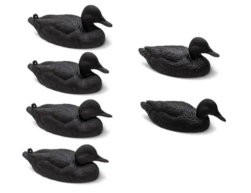 6 Pack Blackout Mallard Drake Static Decoys by Rig Em Right