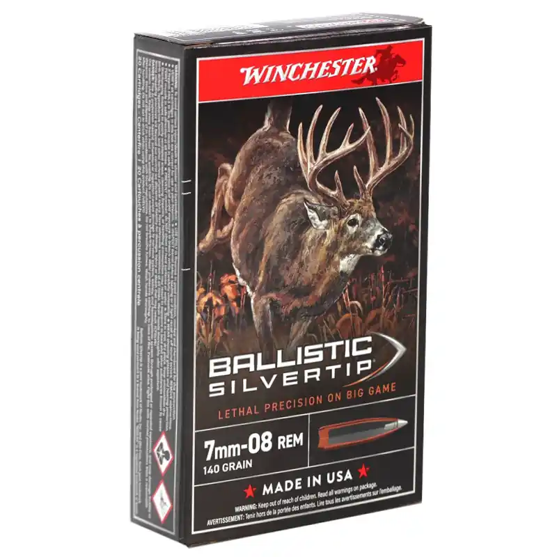 Winchester Ballistic Silvertip 2,770 fps 7mm-08 Remington 140 Grain Polymer Tip Rifle Ammunition