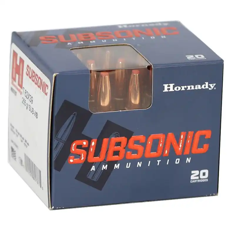 Hornady Subsonic 1,050 fps 7.62x39mm 255 Grain Polymer Tip Rifle Ammunition