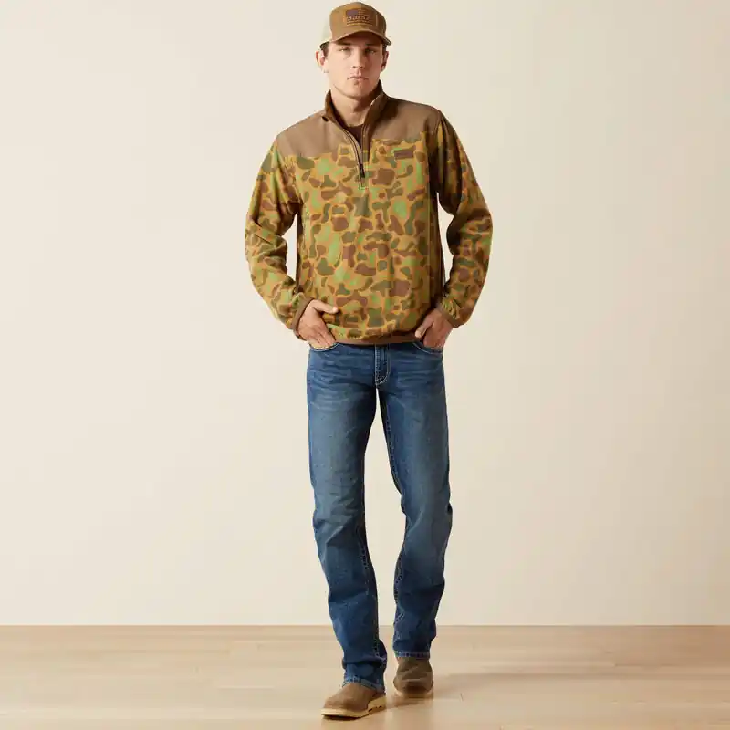 Basis Fleece Sweater in Khaki Camo by Ariat
