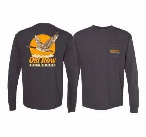 Goose Long Sleeve Pocket Tee Shirt in Graphite by Old Row