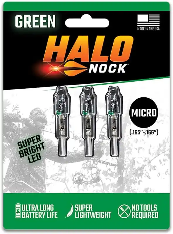 Halo Micro Lighted Nock in Green by Lancaster Archery Supply