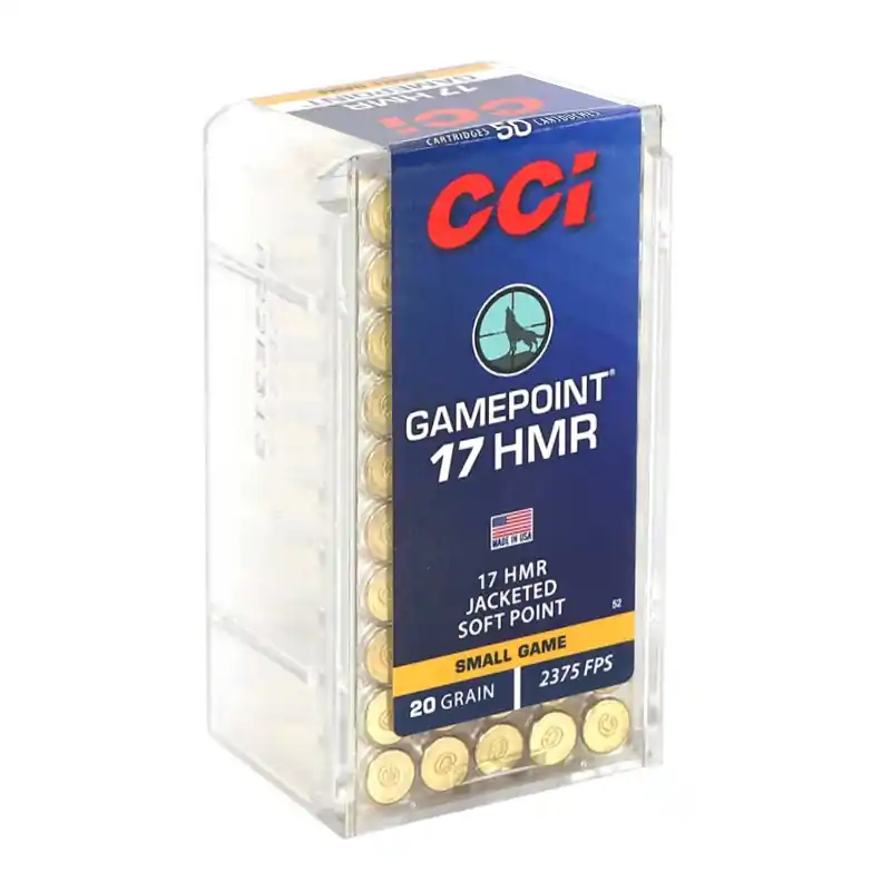 CCI Game Point 2,375 fps 17 Hornady Magnum Rimfire 20 Grain Jacketed Soft Point Rimfire Ammunition