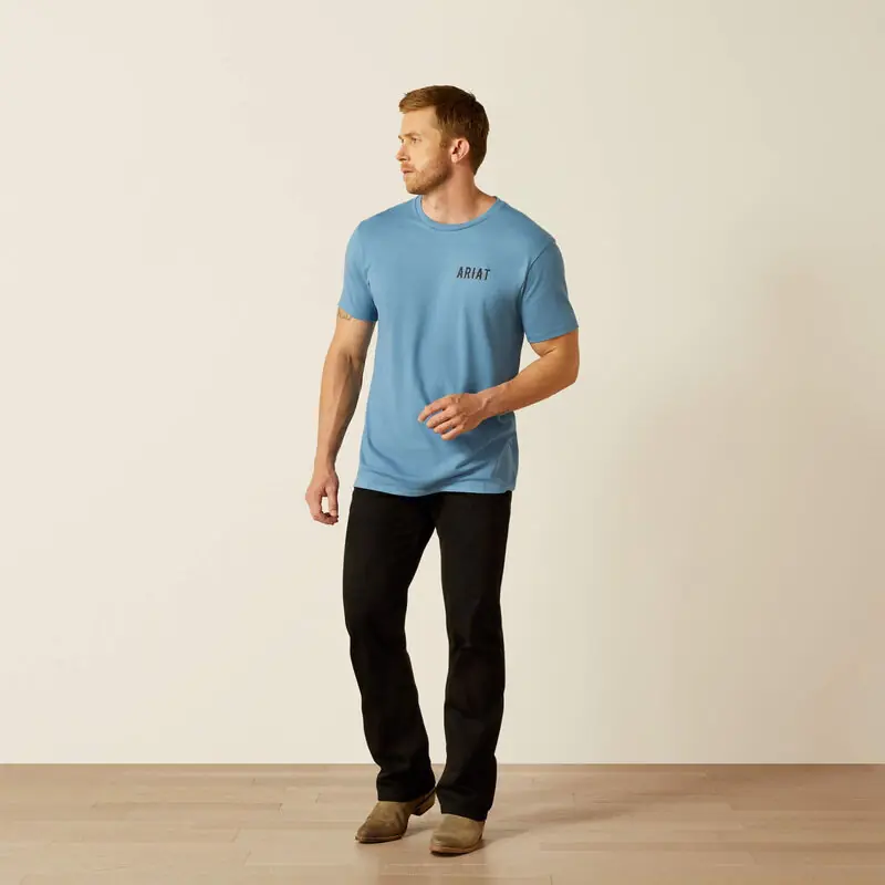 Blazing Saddle Short Sleeve Tee Shirt in Blue by Ariat