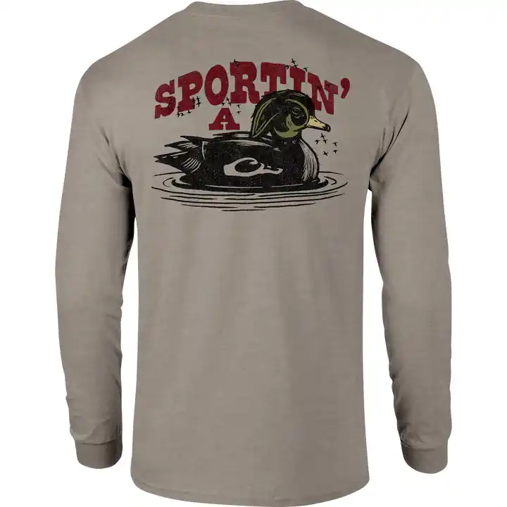 Men‘s Sportin A Woodie Long Sleeve Graphic Tee Shirt by Drake