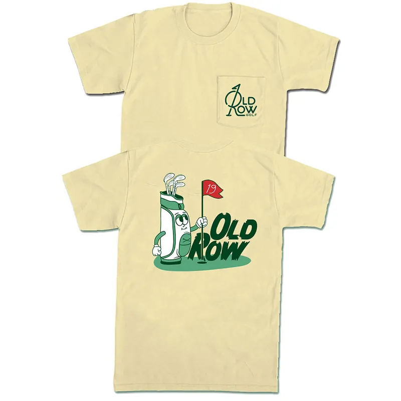 Men‘s 19th Hole Golf Bag Pocket Short Sleeve Graphic Tee Shirt by Old Row