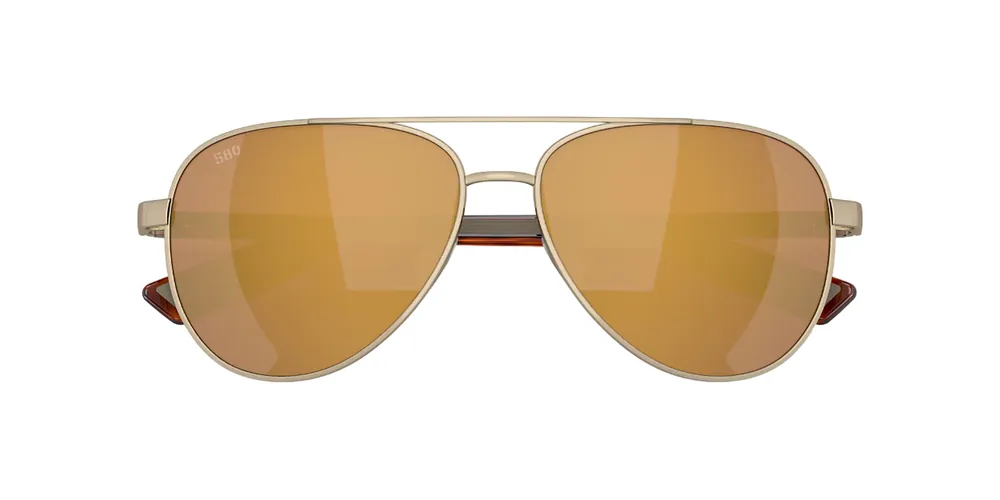 Peli Sunglasses with Brushed Gunmetel Frames and Gold Mirror Polarized Glass Lenses by Costa Del Mar