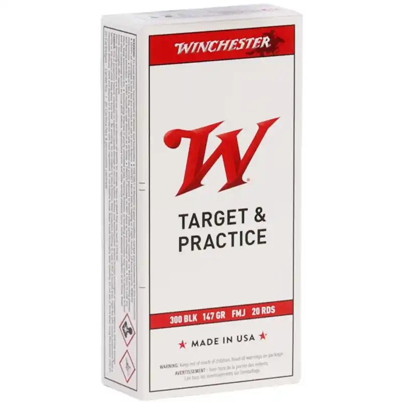 Winchester Target & Practice 1,920 fps 300 Blackout 147 Grain Full Metal Jacket Rifle Ammunition