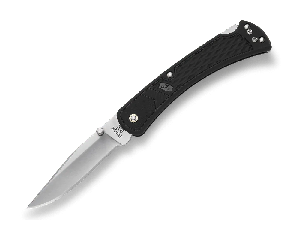 110 Slim Select Folding Knife in Black by Buck Knives