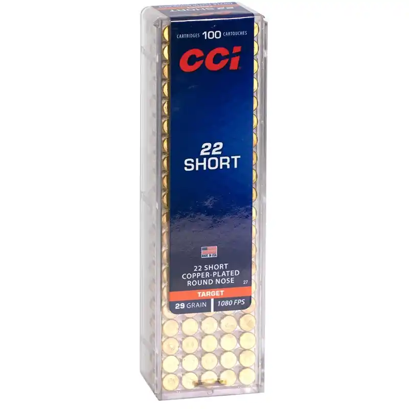 CCI 1,080 fps 22 Short 29 Grain Plated Lead Round Nose Rimfire Ammunition