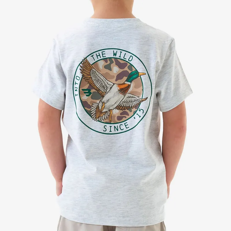 Youth Mallard Camo Short Sleeve Tee Shirt by Heybo