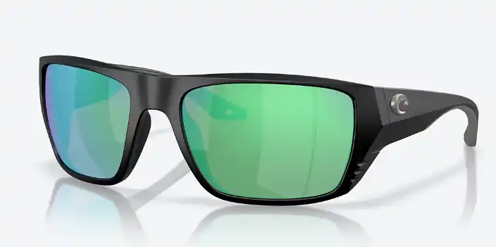 Finlet Sunglasses with Matte Black Frames 580G with Green Mirror Lenses by Costa Del Mar