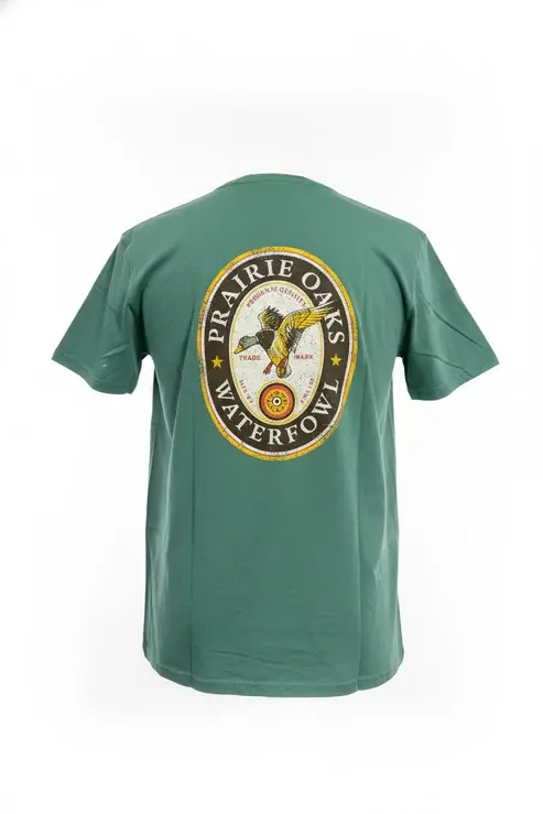Beer Label Short Sleeve Tee Shirt by Prairie Oak