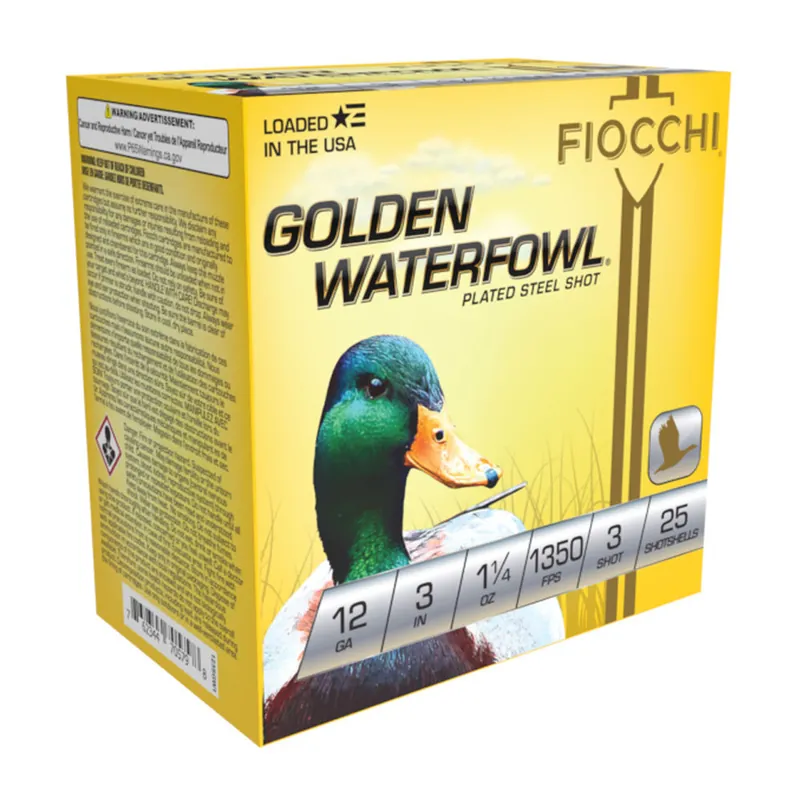 Fiocchi Golden Waterfowl 1,350 fps 12 Gauge 3" 1-1/4 oz. BB Steel Shot Shotgun Ammunition
