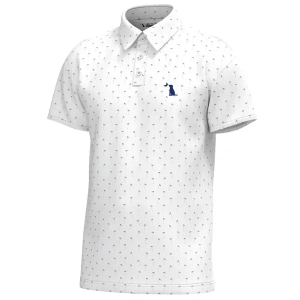 Men‘s USA 19th Hole Red White & Blue Dirty Myrtle Polo Shirt by Local Boy