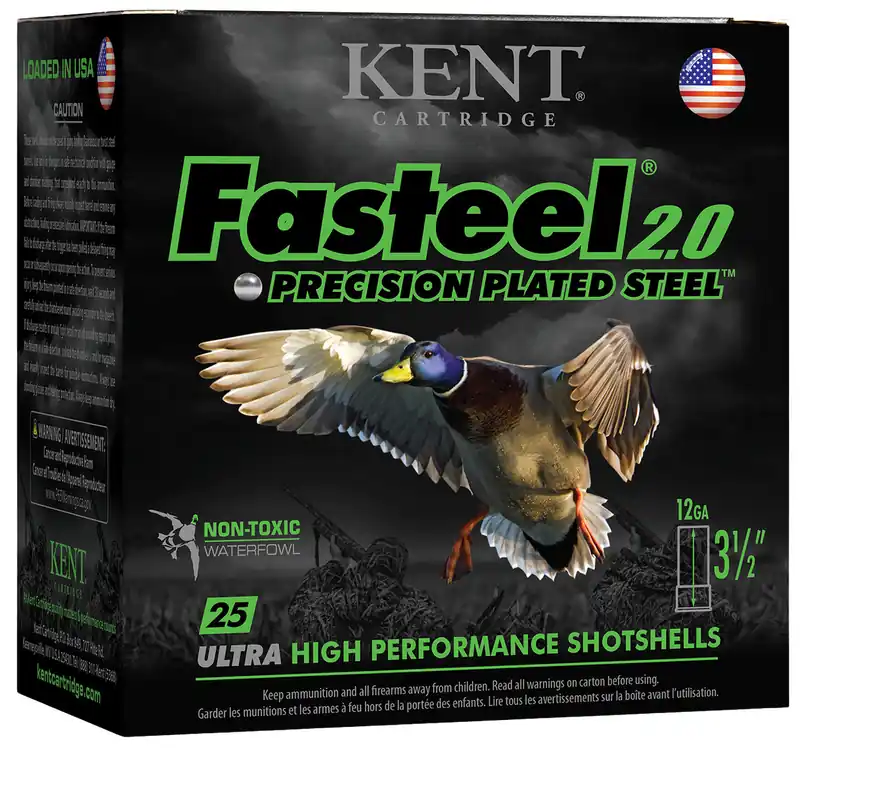 KENT Fasteel 2.0 1,550 fps 12 Gauge 3-1/2" 1-3/8 oz BBB Shot Shotgun Ammunition