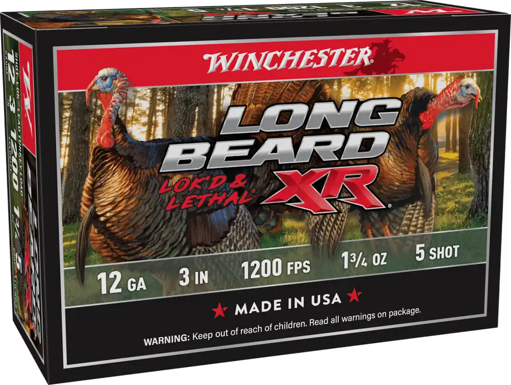 Winchester Long Beard XR 1200fps 12ga 3" 1-3/4oz 5 Shot Turkey Hunting Shotgun Ammunition