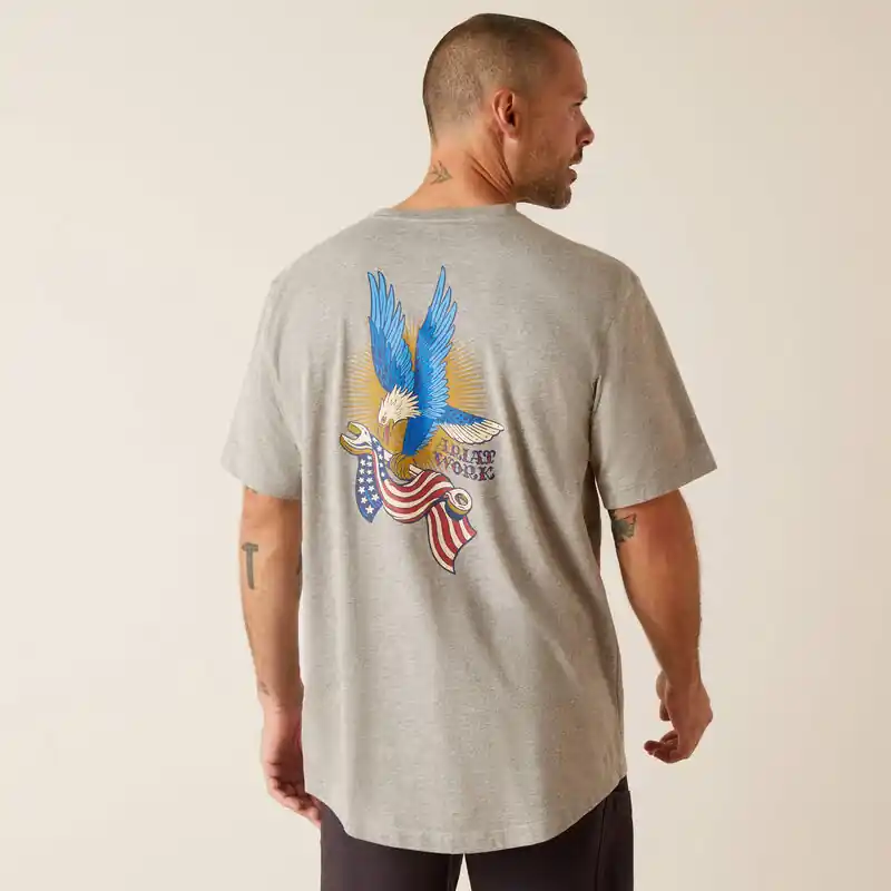 Grey Rebar Workman Victory Eagle Tee Shirt by Ariat