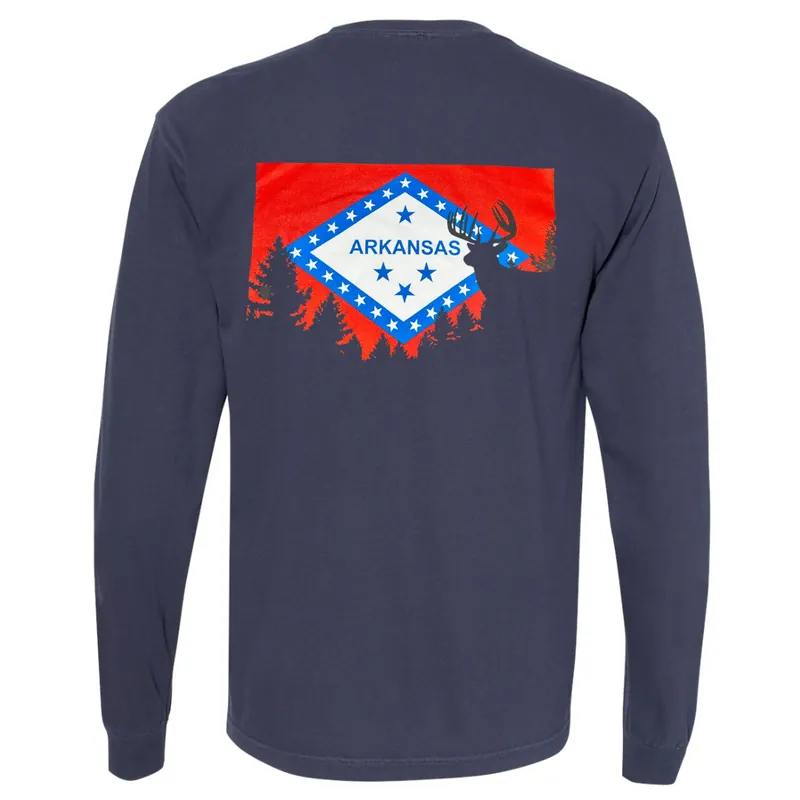 Whitetail Flag Long Sleeve Youth Tee by DNW