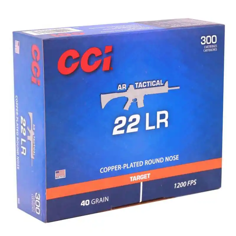 CCI AR Tactical 1,200 fps 22 Long Rifle 40 Grain Copper Plated Round Nose Rimfire Ammunition