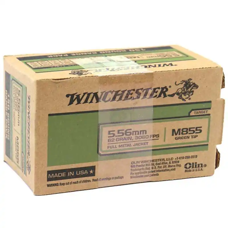 Winchester USA Value Pack 3,060 fps 5.56mm M855 NATO 62 Grain Green Tip Full Metal Jacket Rifle Ammunition