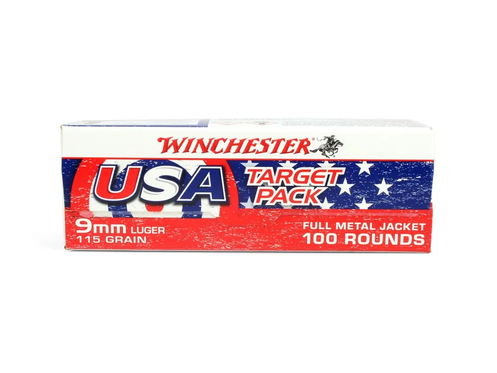 Winchester USA Target Pack 1,190 fps 9mm Luger 115 Grain Full Metal Jacket Handgun Ammunition