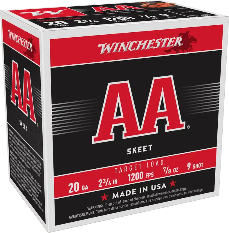 Winchester AA 20ga 1200fps 2-3/4" 7/8oz 9 Shotgun Ammunition