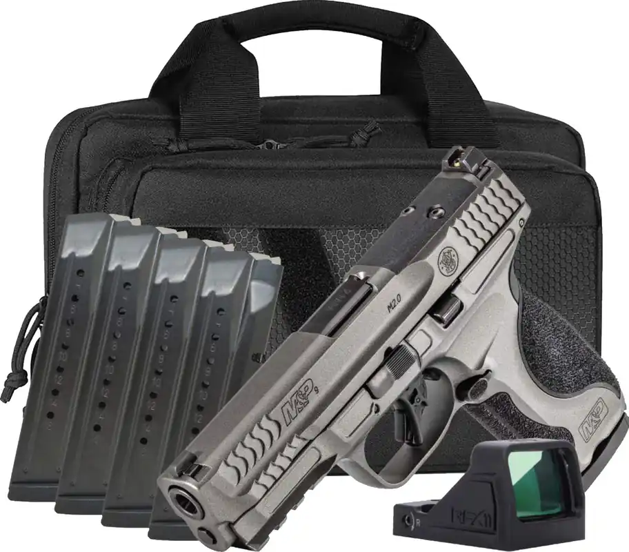 Smith & Wesson MP9 M2.0 9mm Luger Caliber 4.25" Barrel Semi Auto Metal Carry On Handgun Bundle