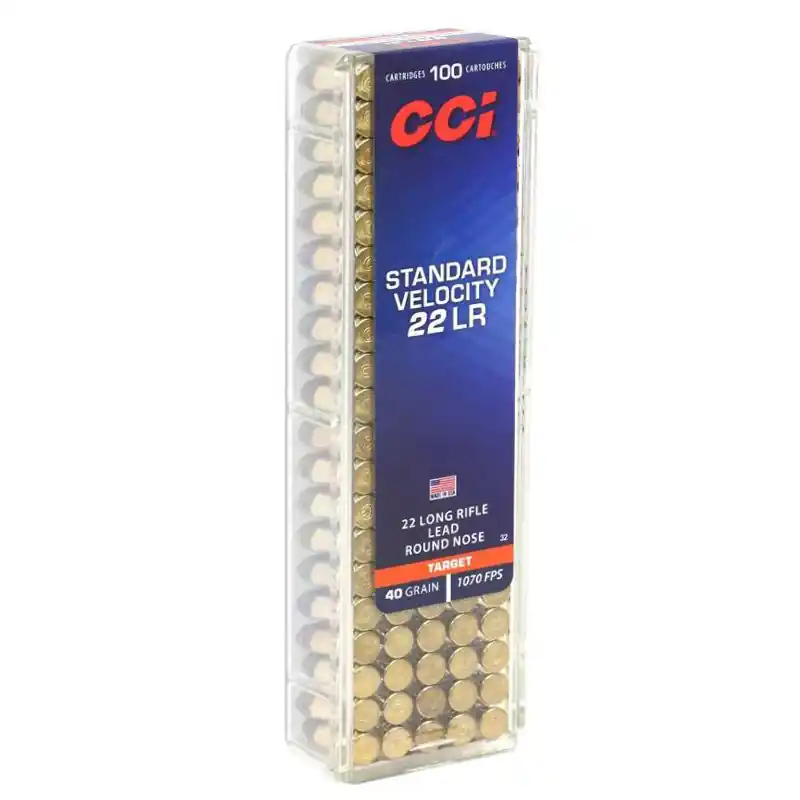 CCI Standard Velocity 1,070 fps 22 Long Rifle 40 Grain Lead Rose Nose Rimfire Ammunition