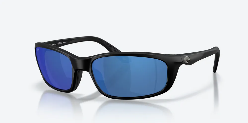 Brine II Matte Black Sunglasses with 580P Blue Mirror Polarized Polycarbonate by Costa Del Mar
