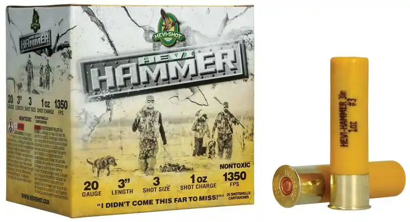 Heavi-Shot Hevi-Hammer, 1350fps, 20ga, 3", 1oz, 3 Shot Shotgun Ammunition