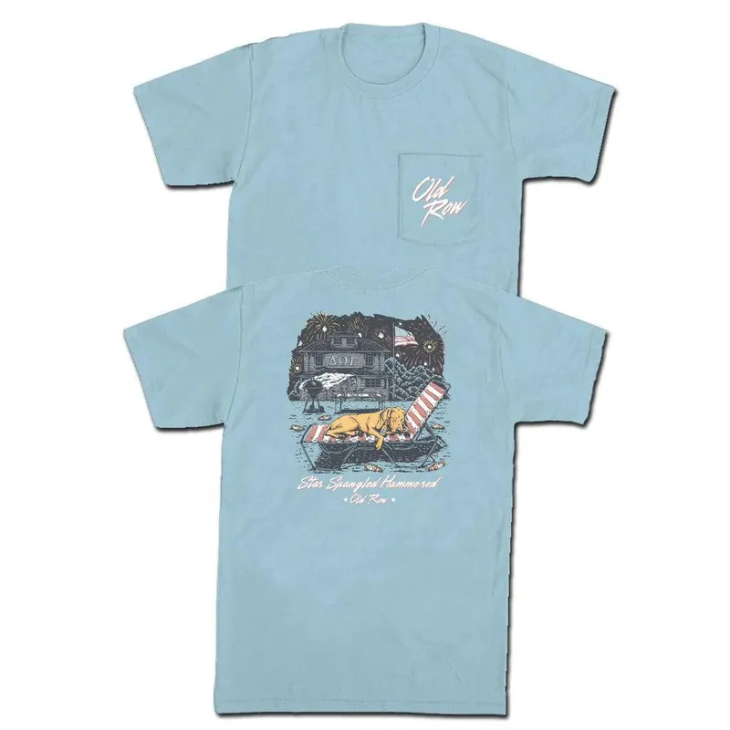Star Spangled Pup Pocket Tee Shirt by Old Row