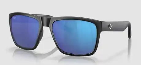 Paunch XL Sunglasses with Matte Black Frames and 580P Blue Mirror Lenses by Costa Del Mar