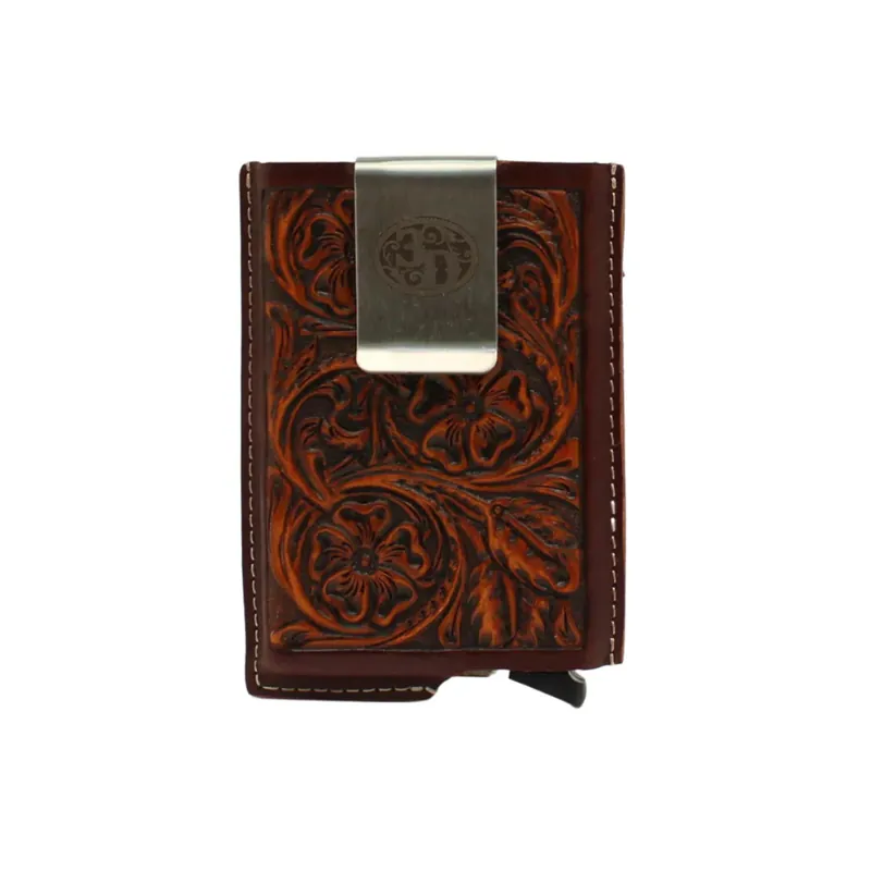 Brown Tooled 3D Smart Wallet by Ariat