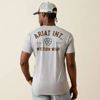 Outline Shop Short Sleeve Tee Shirt in Gray by Ariat