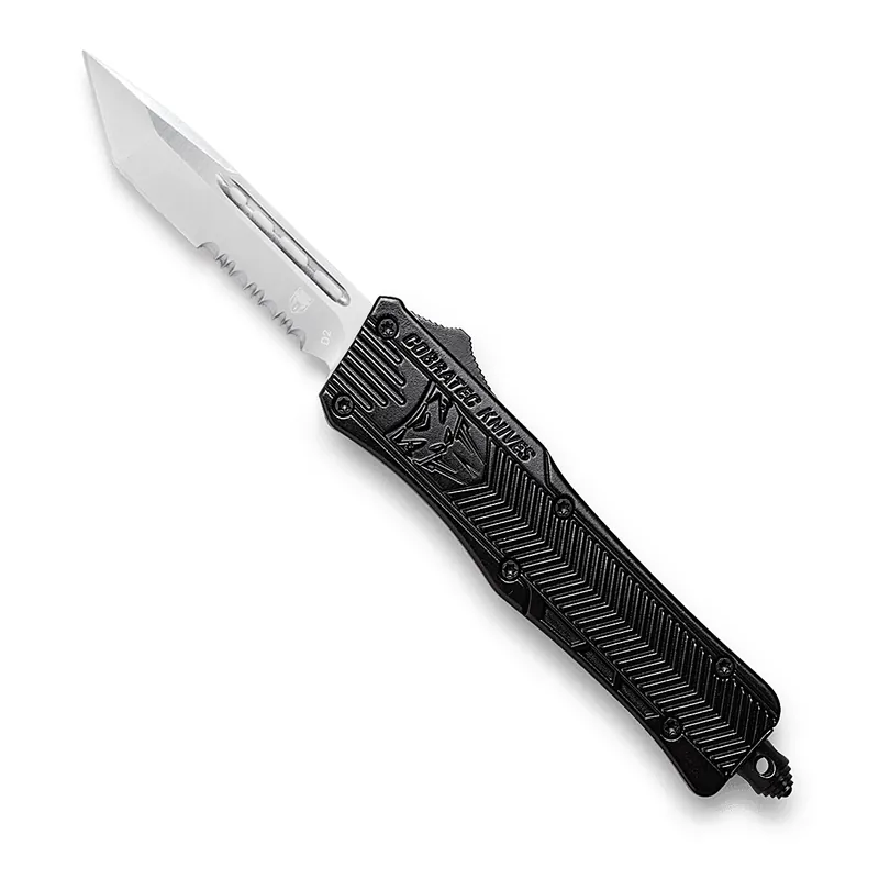 Black Small CTK-1 Tanto Serrated Knife by Cobra Tec
